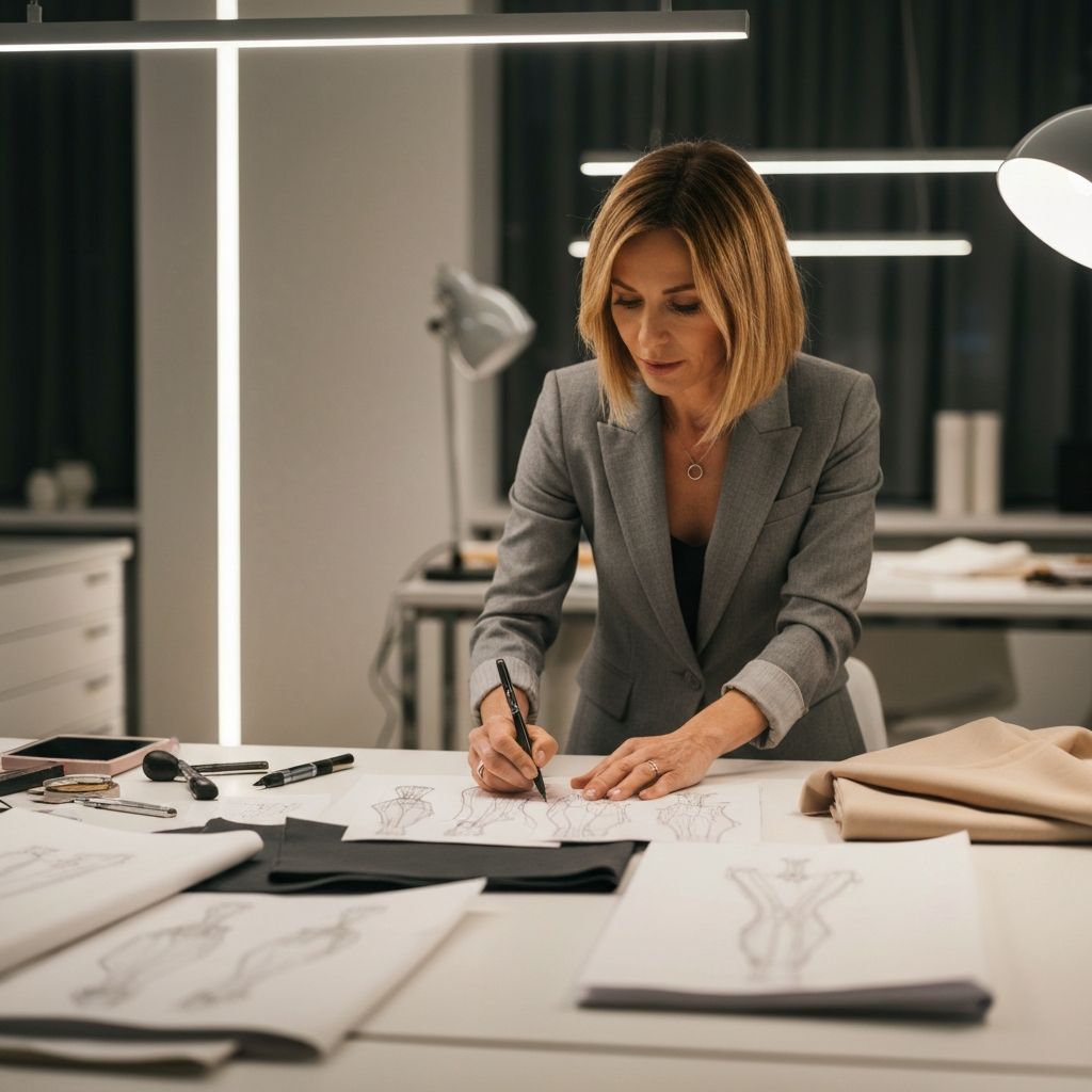 Fashion designer working in creative studio