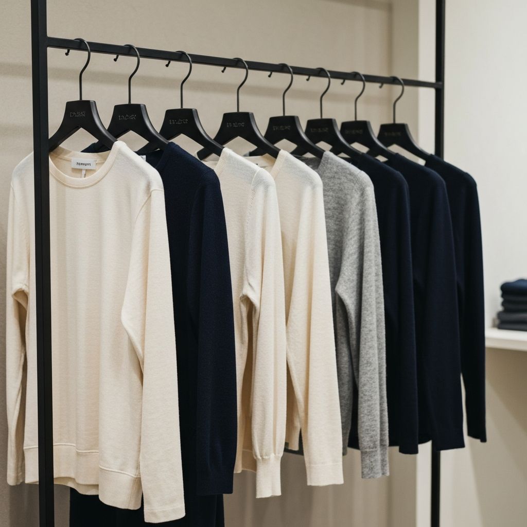 Curated fashion collection on display